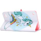 For Amazon Kindle Fire 7 (2019) / (2017) / (2016) / (2015) Colored Drawing Pattern Horizontal Flip PU Leather Case with Holder & Card Slot & Sleep / Wake-up Function(Unicorn)