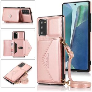 For Samsung Galaxy S20 Multi-functional Cross-body Card Bag TPU+PU Back Cover Case with Holder & Card Slot & Wallet(Rose Gold)