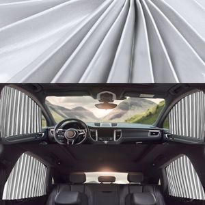 4 in 1 Car Auto Sunshade Curtains Windshield Cover Set (Silver)