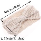 Winter Knitted Headband Turban Women Crochet Bow Wide Stretch Hairband Head Wrap(Khaki)
