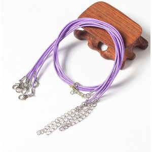 100 PCS Crystal Pendant Necklace Rope Jewelry Lanyard(Light Purple)