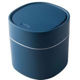 Household Mini Desktop Trash Can Covered Debris Storage Cleaning Cylinder Box  Style:Push-type(Blue)
