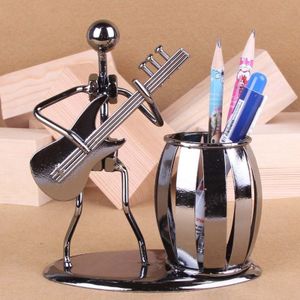 Iron Music Iron Man Brass Band Pen Holder Home Study Office Decoration Ornaments(C164 Electric Guitar )