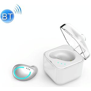 M-B8 Bluetooth 5.0 Mini Invisible In-ear Stereo Wireless Bluetooth Earphone with Charging Box (Silver)