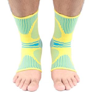 A Pair Sports Ankle Support Breathable Pressure Anti-Sprain Protection Ankle Sleeve Basketball Football Mountaineering Fitness Protective Gear  Specification:  L(Yellow)