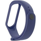 2 in 1 Silicone Rubber Wristband Wrist Band Strap Replacement with TPU Full Coverage Screen Film for Xiaomi Mi Band 4(Dark Blue)