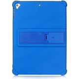 For iPad 6 (9.7 Universal) Tablet PC Silicone Protective Case with Invisible Bracket(Dark Blue)
