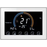 BHT-8000-GC Controlling Water/Gas Boiler Heating Energy-saving and Environmentally-friendly Smart Home Negative Display LCD Screen Round Room Thermostat without WiFi(White)