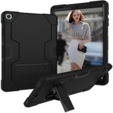 For Galaxy Tab A 10.1 (2019) T510 Contrast Color Silicone + PC Combination Case with Holder(Black )