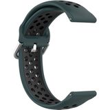 For Samsung Galaxy Watch 46mm / Gear S3 Universal Sports Two-tone Silicone Replacement Wrist Strap(Olive Green+Black)