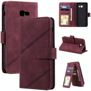 For Samsung Galaxy A5 2017 Skin Feel Business Horizontal Flip PU Leather Case with Holder & Multi-Card Slots & Wallet & Lanyard & Photo Frame(Wine Red)
