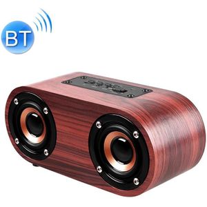 Q8 Bluetooth 4.2 Classic Wooden Double Horns Bluetooth Speaker(Red Wood Texture)