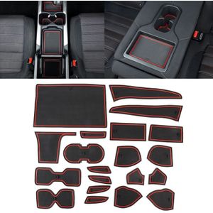 Car Water Cup Gate Slot Mats Plastic Red Anti-Slip Interior Door Pad for Nissan Sylphy 2016