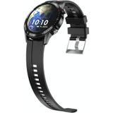 Q88 1.28 inch Touch Screen Dual-mode Bluetooth Smart Watch  Support Sleep Monitor / Heart Rate Monitor / Blood Pressure Monitoring(Black Silicone Strap)