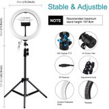 PULUZ 1.1m Tripod Mount + 10 inch 26cm Curved Surface RGBW LED Ring Vlogging Video Light  Live Broadcast Kits with Remote Control & Phone Clamp(Black)