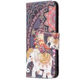 For Samsung Galaxy A82 5G Colored Drawing Horizontal Flip Leather Case with Holder & Card Slots & Wallet(Flower Elephant)