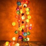 20 LEDs Rattan Balls Lights Fairy Holiday Christmas Outdoor LED Decorative Lamp  Style:4m Battery Style(Colorful)