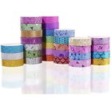 6 Sets 15mmx3m Gold Onion Tape Decorative Stickers Handmade Decorative Material Tape Color Random Delivery(Pure Color)