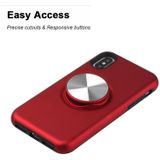 TPU+PC 2 in 1 Shockproof Case with Magnetic Round Car Holder For iPhone XS(Red)