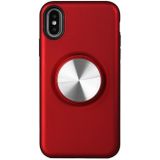 TPU+PC 2 in 1 Shockproof Case with Magnetic Round Car Holder For iPhone XS(Red)