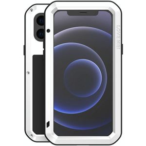 LOVE MEI Metal Shockproof Waterproof Dustproof Protective Case For iPhone 12 mini(White)