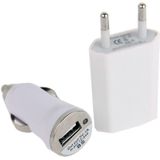 4 in 1 EU Plug Home Charger + Car Charger + USB Cable + Stereo Headset Travel Kit  For iPhone X / iPhone 8 & 8 Plus / iPhone 7 & 7 Plus / iPhone 6 & 6s & 6 Plus & 6s Plus / iPhone 5 & 5S & SE & 5C / iPad(White)