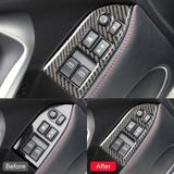 Car Carbon Fiber Window Glass Lifting Panel Decorative Sticker for Subaru BRZ / Toyota 86 2013-2017  Left Drive (Black)