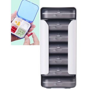 Home Travel Plastic Pill Box Drawer Pill Box Portable Storage Box  Model:4 Grid(Gray)