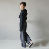 Girls Long-sleeved Hooded Loose Short Sweater (Color:Black Size:150)