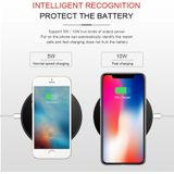 A-1 Round Shape Intelligent Qi Standard Wireless Charger  Support Fast Charging  For iPhone  Galaxy  Huawei  Xiaomi  LG  HTC and Other QI Standard Smart Phones(Black+Gold)
