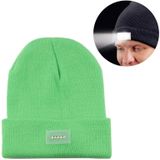 Unisex Warm Winter Polyacrylonitrile Knit Hat Adult Head Cap with 5 LED Light (Green)