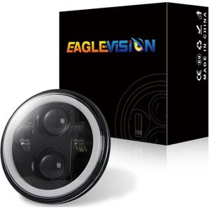 EagleVision DC9-30V 35W 6000K 4000LM 5.75 inch Round Motorcycle LED Headlight with Angel Eye for Harley-Davidson