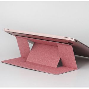 Build-in Magnetic Design Adjustable Automatic Adsorption Laptop PU Stand (Pink)