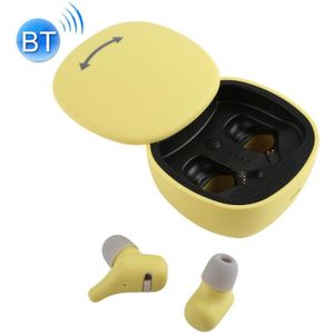 A2 TWS Outdoor Sports Portable In-ear Bluetooth V5.0 + EDR Earphone with 360 Degree Rotation Charging Box (Yellow)
