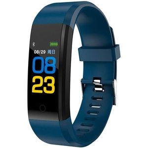 ID115 Plus Smart Bracelet Fitness Heart Rate Monitor Blood Pressure Pedometer Health Running Sports SmartWatch for IOS Android(dark blue)