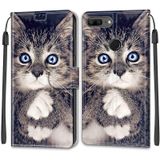 For Honor 9 Lite Voltage Colored Drawing Magnetic Clasp Horizontal Flip PU Leather Case with Holder & Card Slots(C02 Fork Hand White Claw Cat)