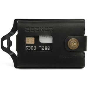 ZEEKER JK04 Metal Card Holder Leather EDC Wallet Stainless Steel Multifunction Card Holder  Colour: Black