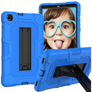 For Samsung Galaxy Tab A 8.4 (2020) / T307 Contrast Color Robot Shockproof Silicone + PC Protective Case with Holder(Blue Black)