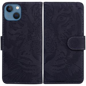 Voor iPhone 15 Tijger Embossing patroon lederen telefoonhoes