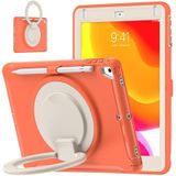 Shocproof TPU + PC Protective Case with 360 Degree Rotation Foldable Handle Grip Holder & Pen Slot For iPad 9.7 2018 / 2017 / Air 2 / Pro 9.7(Living Coral)