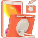 Shocproof TPU + PC Protective Case with 360 Degree Rotation Foldable Handle Grip Holder & Pen Slot For iPad 9.7 2018 / 2017 / Air 2 / Pro 9.7(Living Coral)