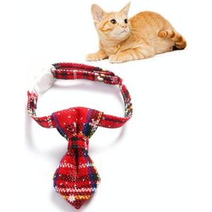 5 PCS Snowflake Christmas Red Plaid Adjustable Pet Bow Tie Collar Bow Knot Cat Dog Collar  Size:S 17-30cm  Style:Tie