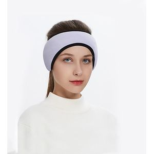 2  PCS Plus Velvet Autumn Ladies Outdoor Luminous Warm Earmuffs Forehead Protection Cold Ear Cover  Size: Free Size(Purple)
