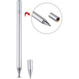 2 in 1 Stationery Writing Tools Metal Ballpoint Pen Capacitive Touch Screen Stylus Pen for Phones  Tablets (Silver)