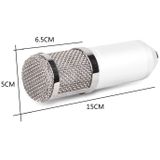 BM-800 3.5mm Studio Recording Wired Condenser Sound Microphone with Shock Mount  Compatible with PC / Mac for Live Broadcast Show  KTV  etc.(White)