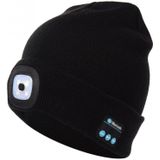 Unisex Warm Winter Polyacrylonitrile Knit Hat Adult Head Cap with LED and Bluetooth (Black)