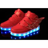 Kinderen kleurrijke lichte schoenen LED opladen lichtgevende schoenen  grootte: 35 (rood)