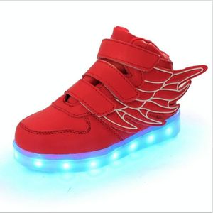 Kinderen kleurrijke lichte schoenen LED opladen lichtgevende schoenen  grootte: 35 (rood)