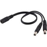 5.5 x 2.1mm 1 to 2 Female to Male Plug DC Power Splitter Adapter Power Cable  Cable Length: 30cm(Black)