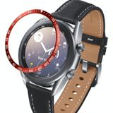 For Samsung Galaxy Watch 3 41mm Smart Watch Steel Bezel Ring  E Version(Red Ring White Letter)